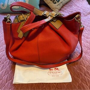 Soft keg pebble Italian leather Coach purse